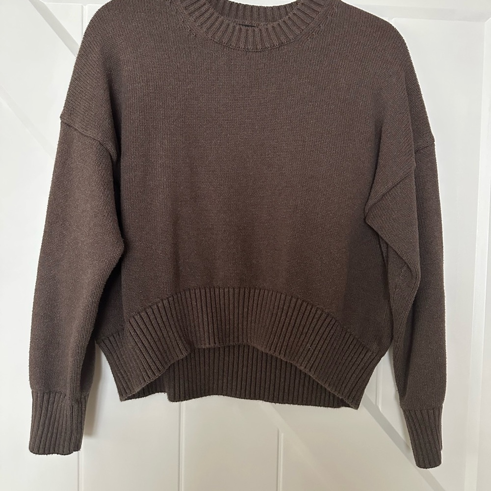 Quince Brown Crew Neck Sweater